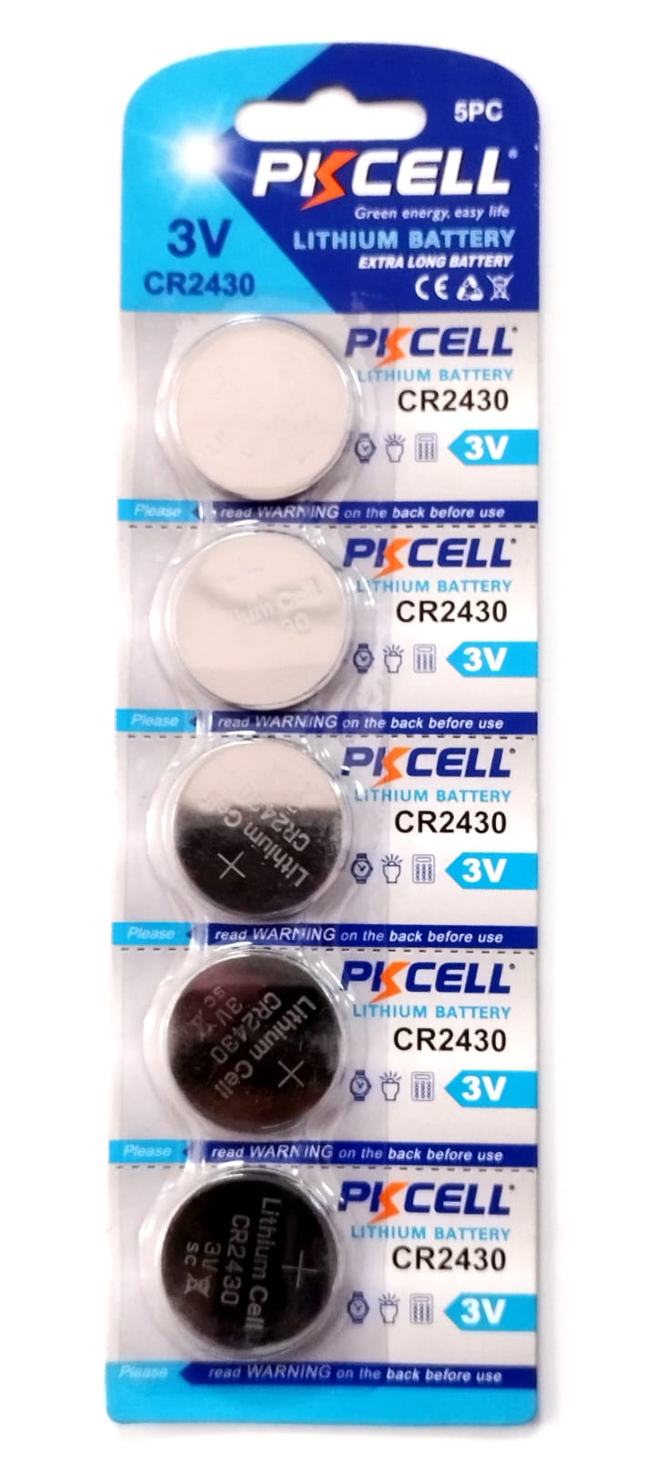 PKCELL Batería de litio CR2430 3V,Paquete de 2 pilas de botón de la  moneda,Batería de reloj de 3 voltios Batería de litio