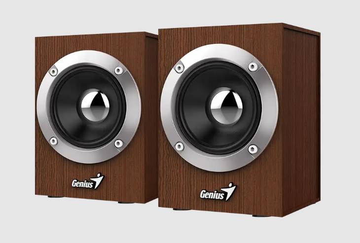 Parlante Genius SP-HF280 madera 6W control de volumen alimentación usb