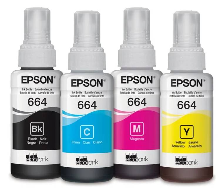 Kit de tintas 664 juego por 4 negro cyan  magenta  amarillo genérico