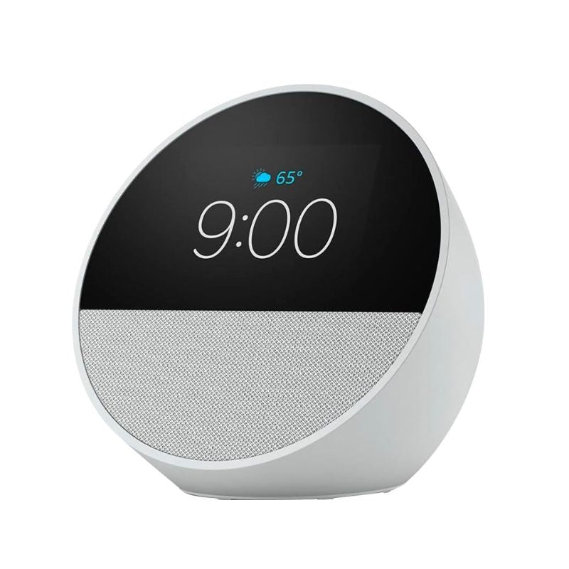 Parlante Alexa Echo spot 2024 con pantalla gris blanco