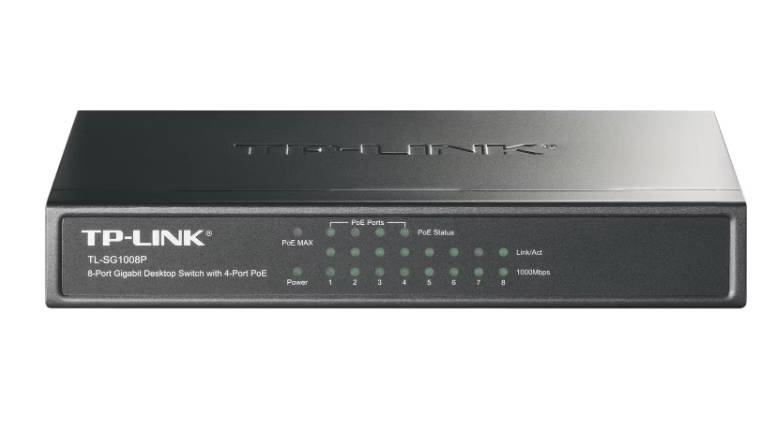 Switch TP-LINK SG1008P con base de montaje de mesa 8 puertos Gigabit 10-100-1000MBPS