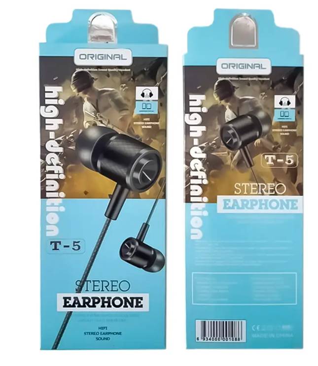 Audífonos con cable T-5 estéreo