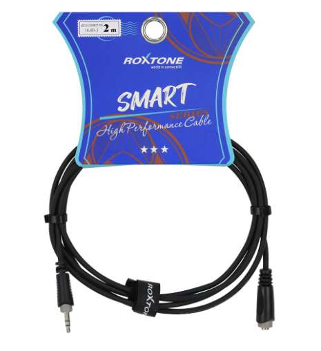 Cable audio Roxtone jack 3.5 plug 3.5 st 2 metros extensión