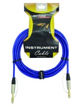 Cable guitarra Roxtone 1 plug 6.3mn x lado transparente azul 9 metros