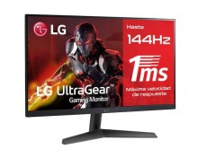 Monitor LG 23.8 pulgadas ultragear FHD IPS gaming 144 hz 1 ms Hdmi display port slim stand negro