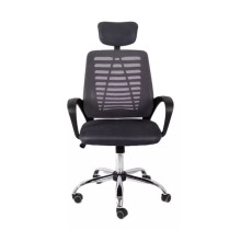 Silla de oficina con apoya cabeza negra