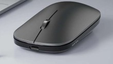 Mouse Meetion inalámbrico recargable BTM003 2.4g y bluetooth silencioso negro 