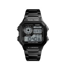 Reloj Skmei Metal acero Cronometro Cronografo Luz Agua 1335bk 