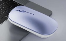 Mouse Meetion inalámbrico recargable BTM003 purpura 2.4g y bluetooth silencioso
