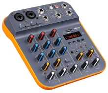 Consola de Audio Mixer Berani G4 Pantalla DIgital USB mp3 Bluetooth 4 canales pc 