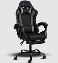 Silla gamer con apoya pies Protenzza negra FH0037-PRO