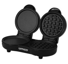 Mini Waflera 2 en 1 UMCO 1100W  Wafles y Panqueques con Placas Antiadherentes