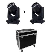  2 Luces Robotica Beam Spot Gobo 300w Dmx Ip54 Rgbw + Case Event Go