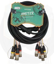 Cable medusa 4 jack XLR / 4 plug XLR 9 m Roxtone MUC410L9