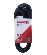 Extensión eléctrica Maviju residencial 5 metros 2x16AWG negro EL130037