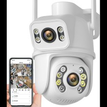 Camara de seguridad WIFI 4k Doble lente y alarma