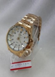 Reloj Limited Acero Cristal Hombre Caballero Agua Dorado 