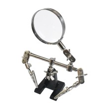 Sujetador Tercera mano +Lupa EVL 90mm Clip TS-403