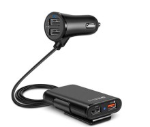 Cargador de auto 4 puertos carga rápida 8amp 1.8 metros