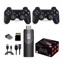 Consola de Juegos K8 Mini Stick 64G 4K HD  Dual Wireless 2.4G + 2 Controles recargables  