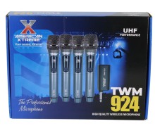 Micrófono American Xtreme inalámbrico TWM-924 4 piezas UHF recargable