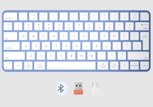 Teclado inalámbrico Meetion Ikey K210 purpura 2.4g y bluetooth