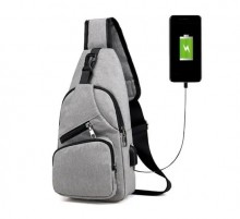 Mochila Bolso Frontal De Pecho + Cargador Usb Var Colores