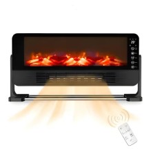 Calefactor para interiores negro llama artificial tipo chimenea 