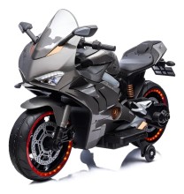 Moto a batería recargable Gris Ninja para niños con luz y mp3