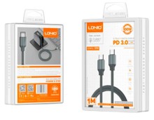 Cable LDNIO LC441C 1 metros 100W Tipo C a C cordón grey