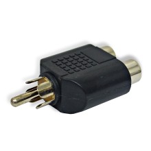 Adaptador de audio 2 jack RCA x plug RCA 