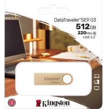 Memoria flash Kingston 512GB 220 MB/S metal 3.2 data traveler