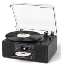 Victrola Ebasix TE108S 8 en 1 centro musical con CD, BT, LP, RADIO, AUX, USB, SD