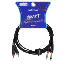Cable De Audio Roxtone 2 Plug Rca X 2 Plug 6.3 Mn 2mt