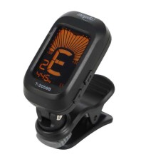 Afinador musedo tipo clip para guitarra-bajo-violin-ukulele negro T-2058BS