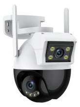 Camara doble lente Tuya 4mpx GIratoria auto seguimiento Exterior microSD