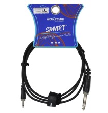 Cable audio Roxtone 1 plug 3.5 ST X 1 plug 6.3 ST 1.5 metros