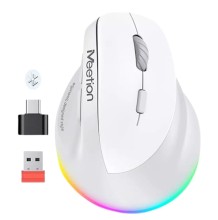 Mouse Meetion MT-btm010r wireless ergonómico blanco