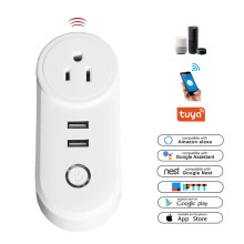 Enchufe Toma Switch Smart USB Inteligente + 2 USB Tuya 10A PA8-US
