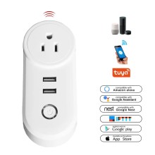 Toma Switch Smart USB Inteligente + 2 USB Tuya 10A PA8-US