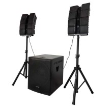 Sistema de sonido en columna line array Italy audio Itlls-1808 sub Bajo + 8 parlantes twin