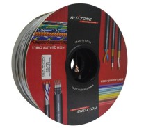 Cable Roxtone para micrófono x rollo 100mt 6mm st negro MC002