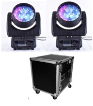Kit 2 Luces LED Aura Angel  19 x 15w + Case Rack Giratorio RGB 4 en 1 Roboticas