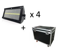 4 Luces de 1000w Estroboscopica RGB Flash Event Go + Rack 
