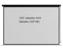  Pantalla de Proyeccion Manual de 150" 16:9 330x185cm para proyector