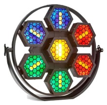Luz Led retro RGB 7 x 15W DMX 4 en 1 Paneles Hexagonales EventGo