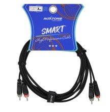 Cable audio Roxtone 2 PLUG RCA X 2 PLUG RCA 3 metros