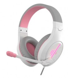 Audifono Headset Meetion Mt-hp021 Pink Pc Zoom Microfono