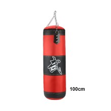 Saco Boxeo Negro Rojo  100cm Entrenamiento Gimnasio 