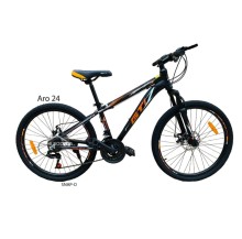 BICICLETA GTI ARO 24 SNAP NEGRO NARANJA   B15A243